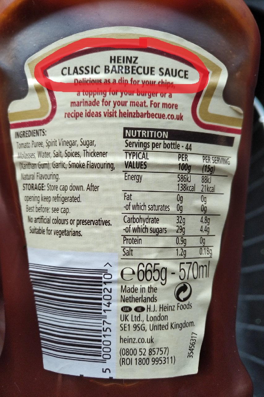 Heinz BBQ sauce